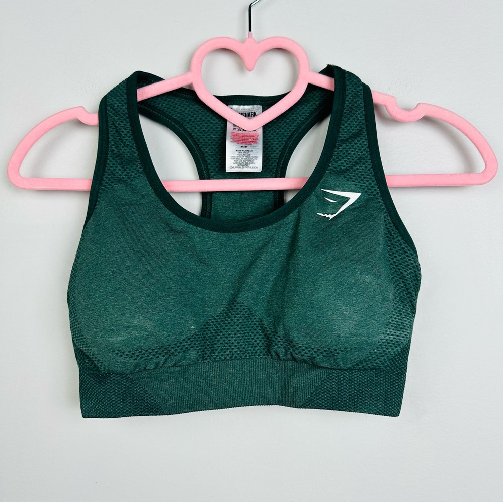 Gymshark NWOT Vital Dark Green Marl Sports Bra Size Small